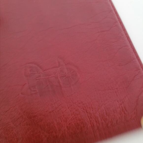 Celine Vintage Notbook Cover Notebook Book Case 4x6 Red Bifold Leather Italian - Picture 7 of 9